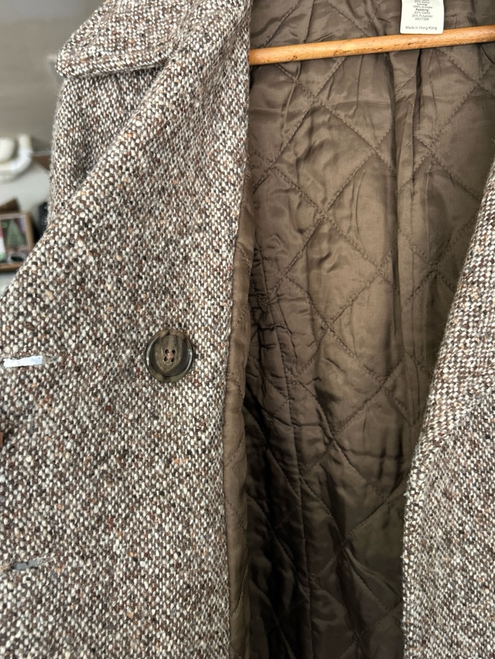 J. Crew Brown Tweed Double-Breasted Pea Coat - Picture 4 of 8